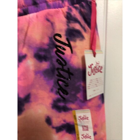 Justice Girls Tie Dye Joggers Sweatpants Sz Large 12/14 Pink Purple - Picture 2 of 6